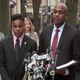 Martese Johnson and his attorney, Daniel Watkins, at a news conference in Charlottesville, Va.
NBC News Screenshot